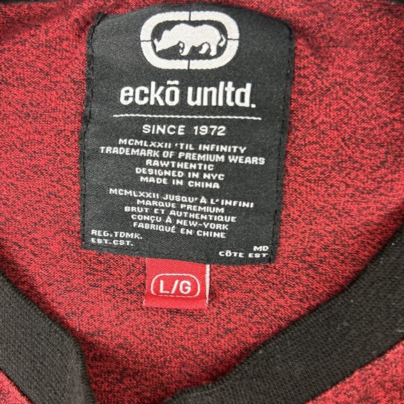 Ecko Unltd Men T-Shirt Large Maroon/white/black Logo Graphic - Picture 6 of 7